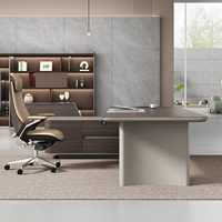 Fornitore di Mobili di Foshan, Scrivania Direzionale a L per Ufficio, Tavolo Esecutivo in Legno per CEO e Manager