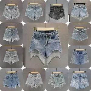 Sommer Sex Freizeittosen hohe Taille Großhandel Hosen Denim Jean Shorts Damen Stretch Jeans mit Tasche