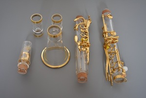 Clarinetto in Si Bemolle di Alta Qualità con Corpo Tubolare Trasparente e Chiavi Placcate in Oro, Clarinetto in Acrilico per Musicisti - Product Image 2