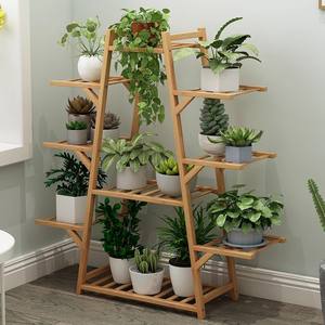 حامل زهور عصري قائم على البيئة مع لون خشب طبيعي لغرفة المعيشة والشرفة - Product Image 2