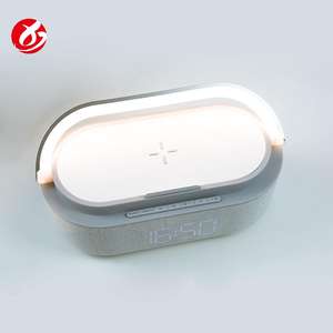 S305 Kreativer Kabelloser RGB-Licht Tragbarer Bluetooth Desktop-Lautsprecher mit <span class=keywords><strong>15W</strong></span> Kabelloser Telefonladestation und Wecker - Product Image 5