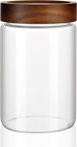 Pot de conservation alimentaire en verre soufflé à la bouche, résistant à la chaleur, anti-fuite, personnalisé, 800 ml, avec couvercle en bois - Product Image 6