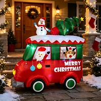 Figurine gonflable de Père Noël de 2,4 m avec décorations de bonhomme de neige et de rennes pour la décoration de l'arbre de Noël, de la voiture et de la cour