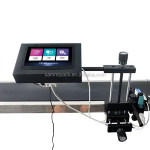 Newest Online Automatic Inkjet Printing Machine for Logo Text QR Code Barcode Number Printing with Bracket and Conveyor