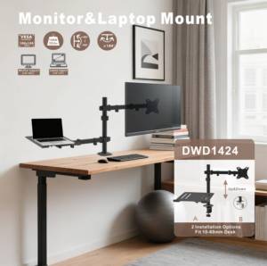 Chất lượng cao dwd1424 có thể điều chỉnh màn hình kép ARM LCD <span class=keywords><strong>Monitor</strong></span> ARM với máy tính xách tay máy tính xách tay Adapter - Product Image 4