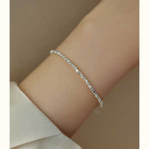 Pulsera y brazaletes elegantes de plata de ley fría con cristales para mujer WENCHI 30g - Product Image 2