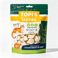 Sachet Doypack refermable de qualité alimentaire pour aliments lyophilisés avec fenêtre transparente pour poitrine de poulet et nourriture pour chat
