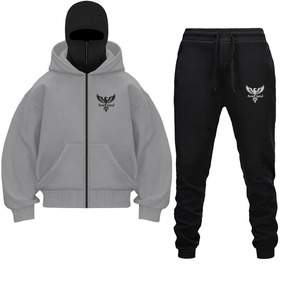 2025 nuevo estilo americano Cárdigan para hombre suéter marca de moda con capucha cremallera feroz doble sombrero invierno forro alto otoño - Product Image 5