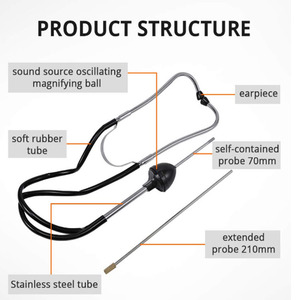 Outils spéciaux pour moteurs automobiles professionnels, stéthoscope de mécanicien très sensible et résistant aux chocs - Product Image 5