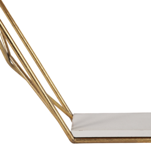 Mensola esagonale moderna da parete con struttura in legno e metallo per soggiorno, organizer da appendere contemporaneo per l'arredamento della casa - Product Image 6