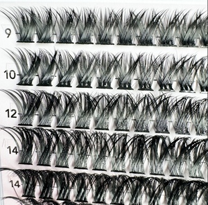 Logo personnalisé pour bricolage Fluffy Lash Clusters Wholesale <span class=keywords><strong>D</strong></span> Curl 60D Cluster Lashes Kit avec pince à épiler Bond Seal and Remover - Product Image 5