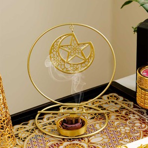 Bruciatore <span class=keywords><strong>di</strong></span> incenso in metallo a doppio anello in stile arabo mediorientale - Product Image 3