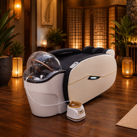 Fauteuil de lavage électrique moderne en similicuir avec lit de massage spa, portable et multifonctionnel pour salon de beauté
