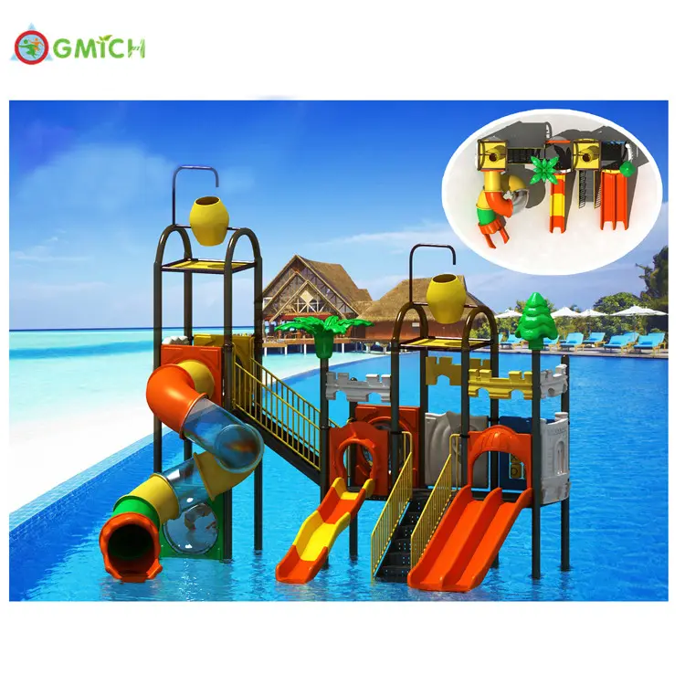 High quality pool water slide Kid Water Park Outdoor Playground water game activities JMQ-G145B