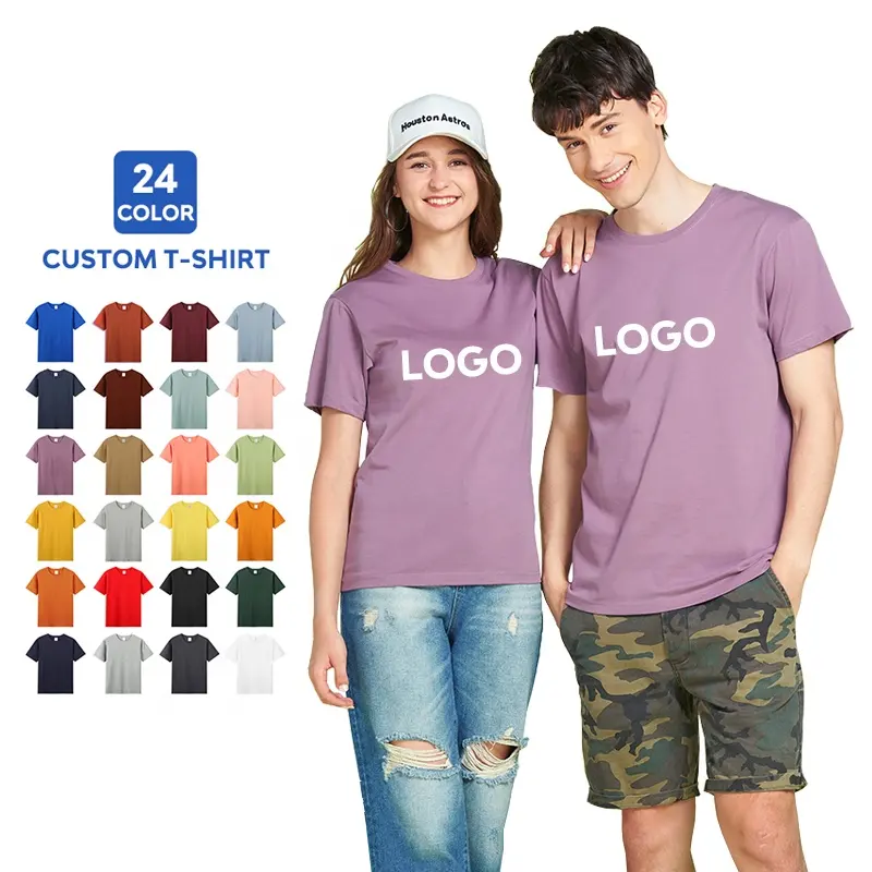 Camiseta de algodão 100% de alta qualidade, camisetas de tamanho grande unissex impressão personalizada