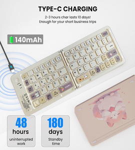 คีย์บอร์ดไร้สายพับได้ MOFII รุ่นมินิ 67 ปุ่ม ดีไซน์น่ารักลายแมว สำหรับแท็บเล็ต Pad Mini - Product Image 4