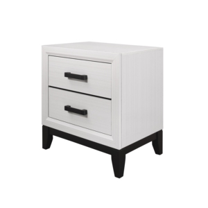 Mirage White Nightstand 2 <b>Drawer</b> <b>Storage</b> Cabinet Bedroom Furniture - Product Image 2