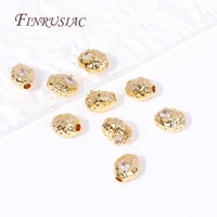 Perles entretoises plaquées or 18 carats avec zircon incrusté, de forme irrégulière, pour la fabrication de bijoux DIY faits à la main