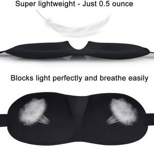 Masque de sommeil 3D stéréo occultant noir unisexe, portable pour le voyage, avec logo personnalisé, vente en gros - Product Image 5