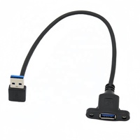 Rechtwinkliges USB3.0-Verlängerungskabel zur Panelmontage, 5 Gbit/s, 90 Grad USB 3.0 A Stecker auf Buchse Panelmontage-Verlängerungskabel