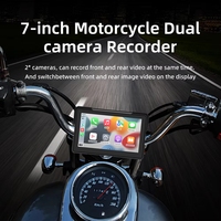 Navigateur GPS pour moto avec écran tactile de 7 pouces, CarPlay sans fil, Android Auto, étanche IP67, aide au recul, télécommande