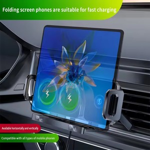 Support de <span class=keywords><strong>chargeur</strong></span> sans fil pour voiture à double bobine 15W, gadgets électriques virales, support de téléphone magnétique pliable pour iPhone, lampe - Product Image 4