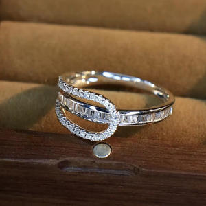 T0829 Geometric <b>Eternity</b> Band <b>Ring</b> Lab Created <b>Cubic</b> <b>Zirconia</b> Pave Setting Unisex Engagement Fashion <b>Rings</b> - Product Image 5