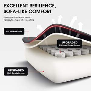 Chaises de bureau confortables en tissu respirant, chaises <span class=keywords><strong>gamer</strong></span> avec soutien lombaire massant, <span class=keywords><strong>chaise</strong></span> de jeu avec <span class=keywords><strong>coussin</strong></span> de siège à ressorts ensachés - Product Image 2