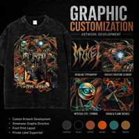 Kaos Rajut Pria Musim Semi Musim Panas Trendi Motif Batik Baru Efek Usang Lengan Pendek 100% Katun Cetak Karakter Anime