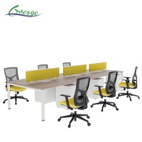 Poste de travail modulaire pour espaces de coworking, bureau 6 places, structure de table en acier pour usage professionnel