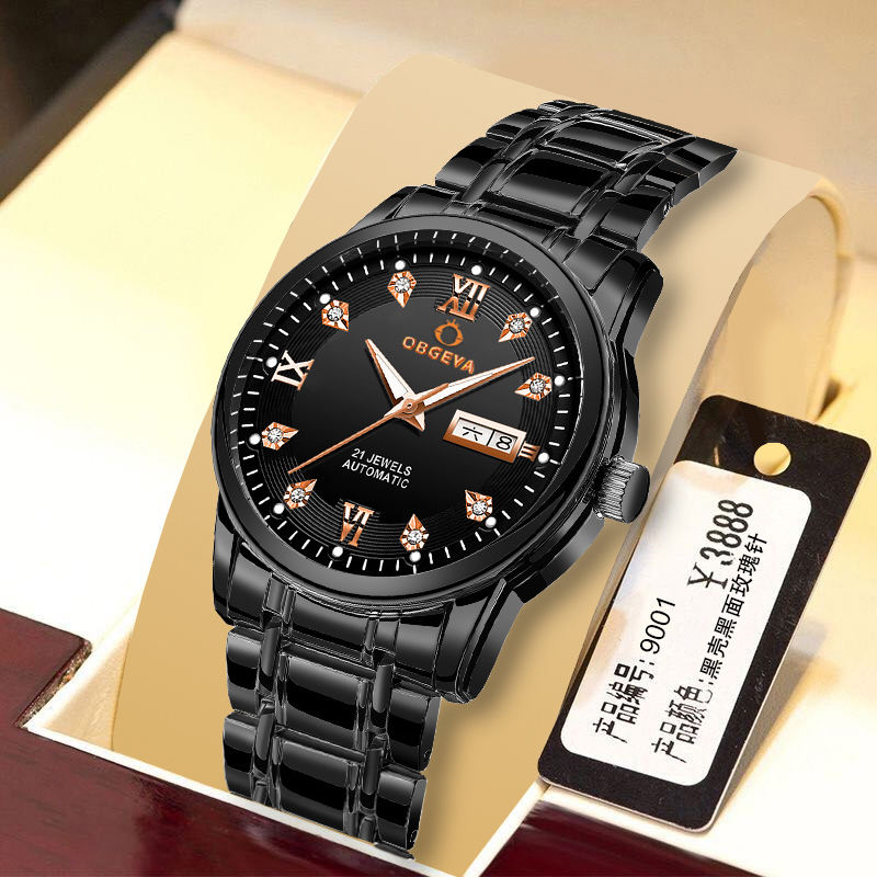 Light Watch Beautiful Gold Black Watches Men Wrist Relme Luxury Diamond  Mens High Quality Mechanical Watch With Date and Time