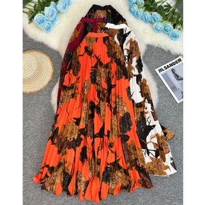 Jupes de plage à imprimé bohème pour femmes, taille haute, fluides, plissées, style A, maxi, pour les vacances, les stations balnéaires et la mode printemps-automne - Product Image 1