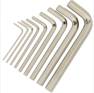 Llave Allen en Forma de L, Recubierta de Níquel, de 0.7-36 mm, Métrica, Corta, Hexagonal, de una Sola Pieza, al por Mayor - Product Image 1