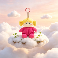 Mini porte-clés en peluche en forme de personnage humain, pendentif mignon format poche, jouet en peluche doux en polaire Teddy, compagnon pour enfants, cadeau