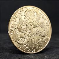Bastel geschenk Chinese Zodiac Dragon Gold versilberte Münze für die Sammlung