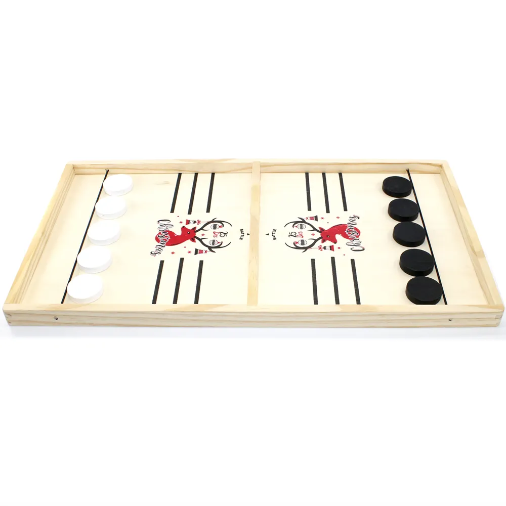 Chrt Houten Board Snelle Sling Puck Game 3 In 1 Slingshot Games Speelgoed Met Checkers Game En Schaakbord