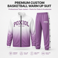 Ensemble de survêtement de basketball personnalisé haut de gamme par sublimation, veste zippée et pantalon, séchage rapide, uniforme d'équipe pour clubs et académies, vente en gros