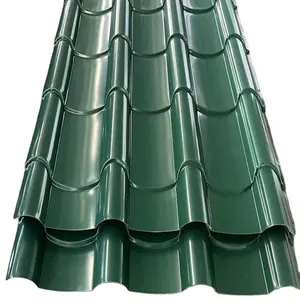 カスタマイズされた形状0.25 0.3 0.4 0.5 0.6mm赤青緑色波形鋼板金属屋根シートPpgi鋼板シート