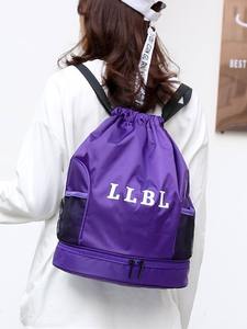 Sac à dos pliable en polyester de haute qualité personnalisé, imperméable, avec cordon de serrage, sac de sport, sac de gym, sac à cordon pour activités de plein air, décontracté, gym - Product Image 4