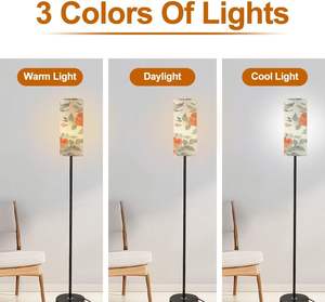 Impression personnalisée sur demande lampe sur pied moderne fleur abstraite floraison métal pôle lin abat-jour interrupteur à pied décor à la maison quantité minimale de commande 1 - Product Image 5