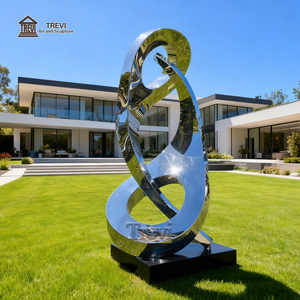Trevi Nghệ Thuật Bất Động Sản Tùy Chỉnh Thiết Kế Hiện Đại Kim Loại Nghệ Thuật Cao Đánh Bóng Thép Không Gỉ Trừu Tượng Điêu Khắc Tượng Cho Ngoài Trời Sân - Product Image 1