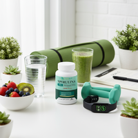 Kangherb 99% Protéine végétale pure, complément alimentaire premium pour la santé, favorise la digestion, 90 capsules pour adultes, capsules de spiruline