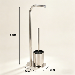 <span class=keywords><strong>Soporte</strong></span> Multifuncional para Baño, Plateado Pulido, Acero Inoxidable 201, Escobilla para Inodoro con Portarrollos de <span class=keywords><strong>Papel</strong></span> Higiénico - Product Image 3