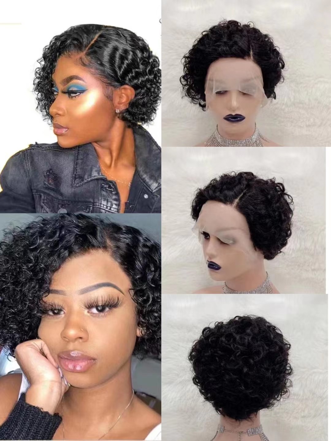 Perruque Afro Courte 100% Cheveux Naturels – Noir – Taille Moyenne – Style Libre Et Naturel !