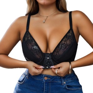 Reggiseno Push-Up con Ferretto in Pizzo Taglie Forti SMOOTH, Lingerie Sexy per Donne con <span class=keywords><strong>Seno</strong></span> Abbondante, Supporto Confortevole, Traspirante, Vendita Calda - Product Image 5