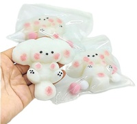 Peluches blanches chiot et lapin à grandes oreilles, jouets anti-stress à presser en TPR, jouets mignons à remontée lente et souple
