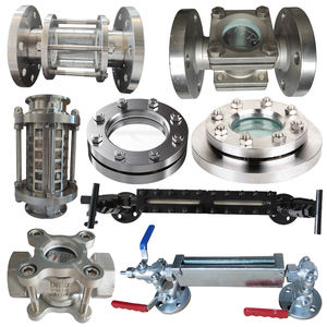 ステンレス鋼サイトグラス水/オイルフローインジケーターフランジ付き高ホウケイ酸ガラス冷媒フラッパータイプサイトグラス - Product Image 1