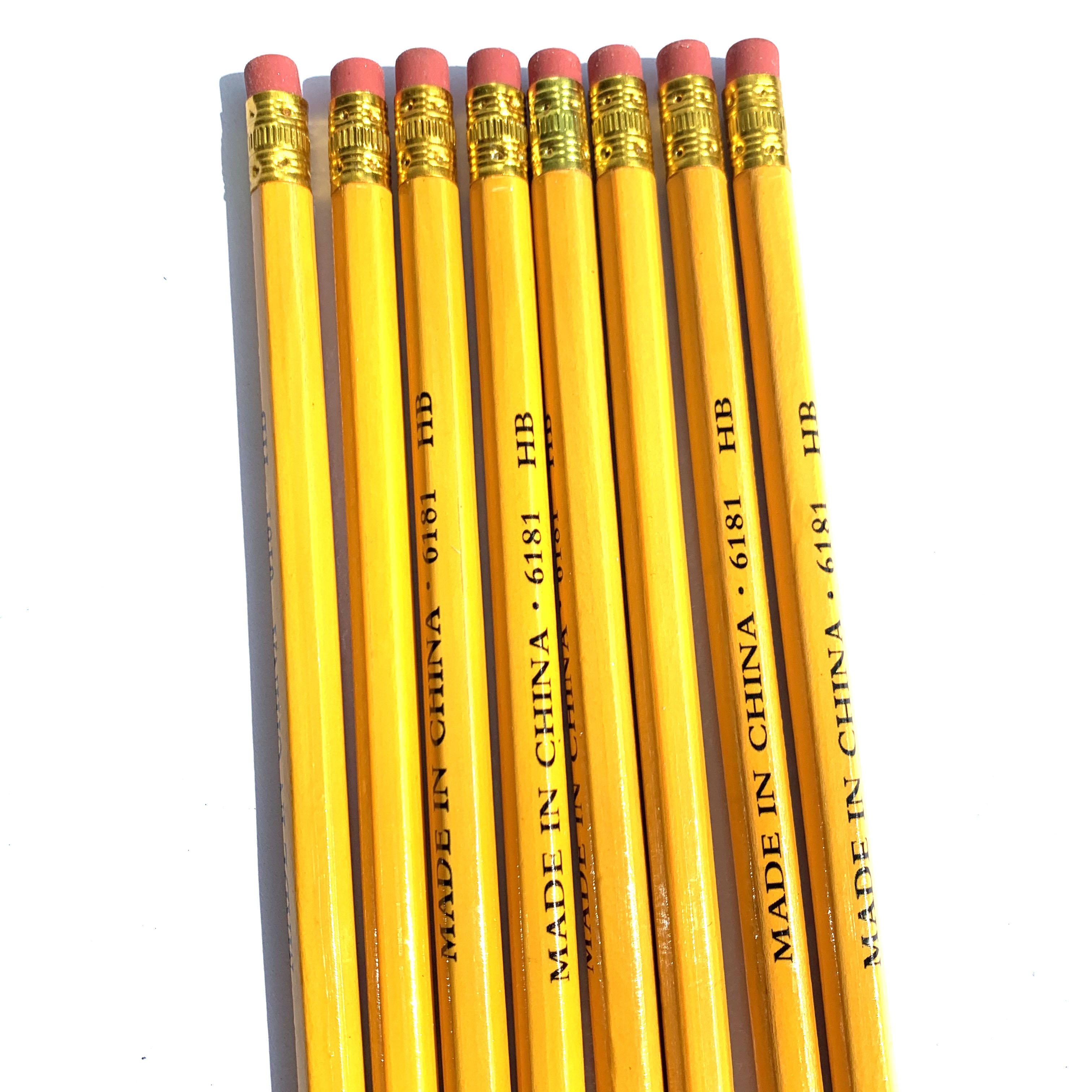 12pcs/set yellow wooden pencil