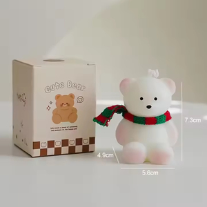 เทียนหอมรูปหมีน่ารักทำมือขายส่ง สำหรับตกแต่งบ้าน ของขวัญสุดสร้างสรรค์สำหรับคริสต์มาส วันขอบคุณพระเจ้า และวันวาเลนไทน์ - Product Image 6