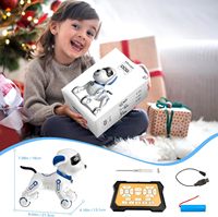 DWI Dowellin AI Smart Dog Robot télécommandé 4WD, 2.4GHz, fonction tactile, robot interactif avec lumières et musique pour enfants